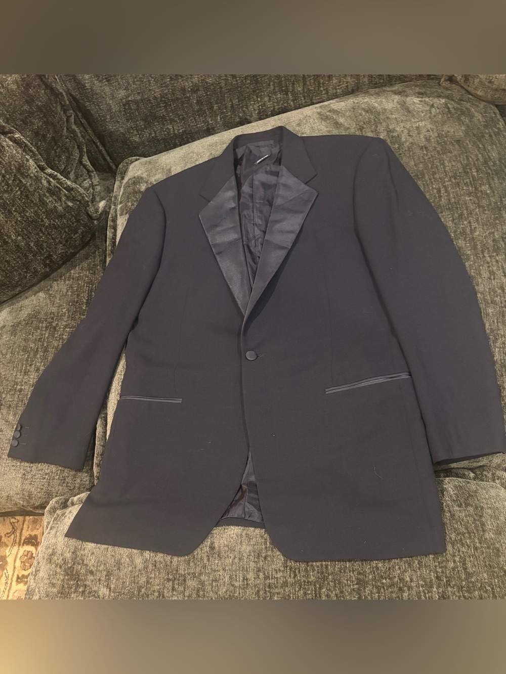 VESTIMENTA Mens Tuxedo Suit Single Breasted Jacket 1-button Black Sz 42R Wool
